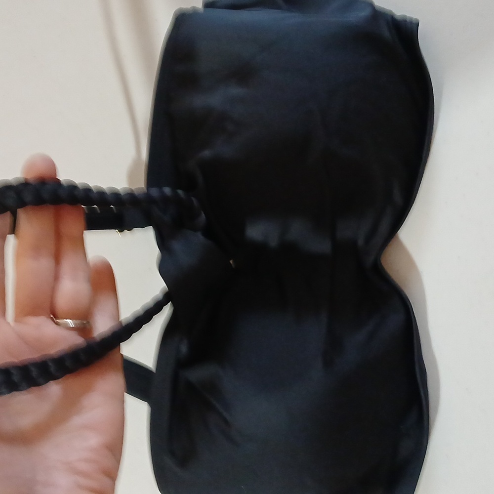 Shade & Shore Black Braided Strap Bikini Top. Size 36 C - Picture 3 of 11